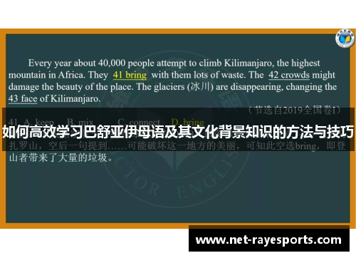 如何高效学习巴舒亚伊母语及其文化背景知识的方法与技巧 如何高效学习巴舒亚伊母语及其文化背景知识的方法与技巧